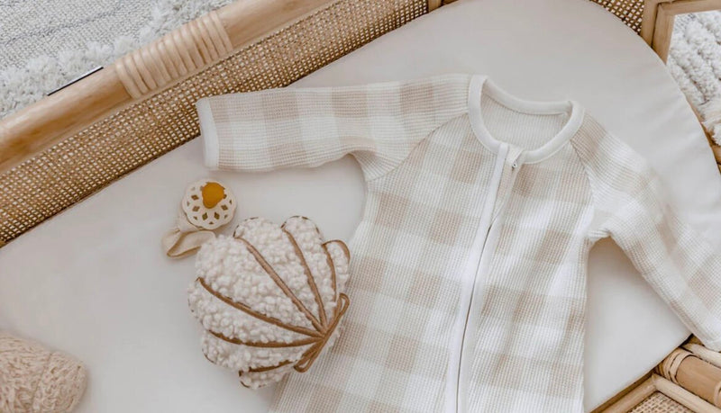 Gingham Waffle Zip Suit