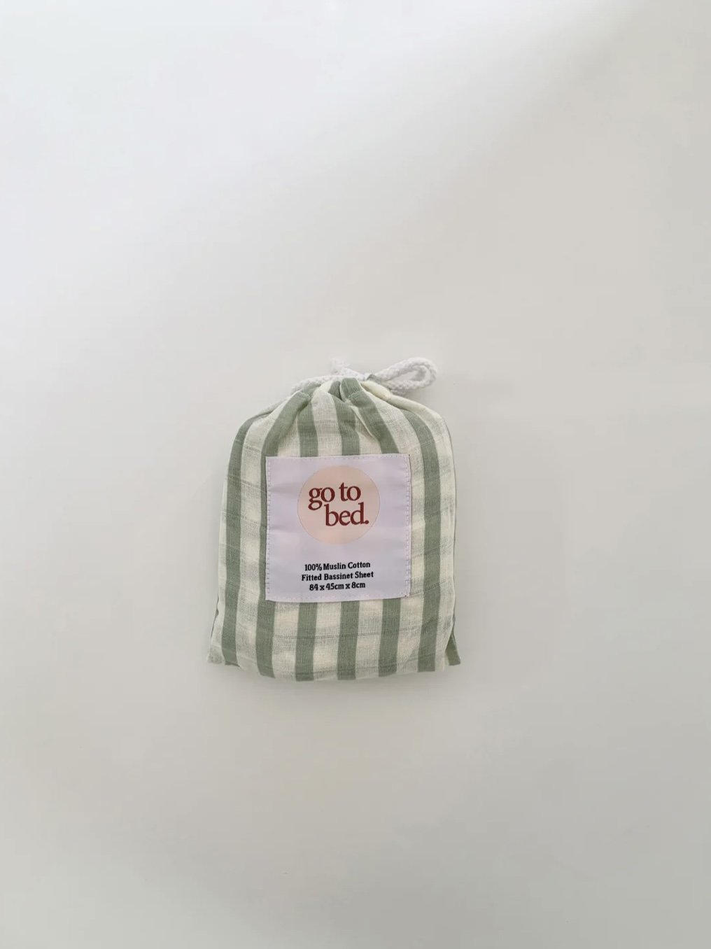 Muslin Cot Sheet in Sage Stripe