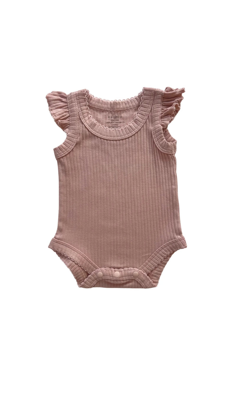 Frill Basic Singlet Bodysuit (pink)