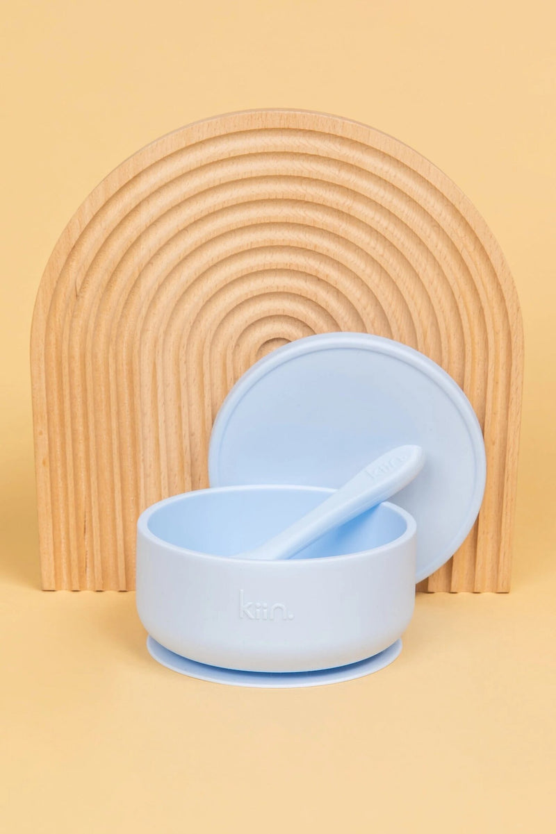 Silicone Suction Bowl with lid + Spoon Set